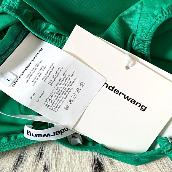 ALEXANDER WANG RUCHED JERSEY CAMI, SZ L GREEN - Picture 15 of 15